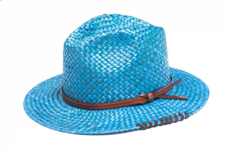Chapeau paille bleu