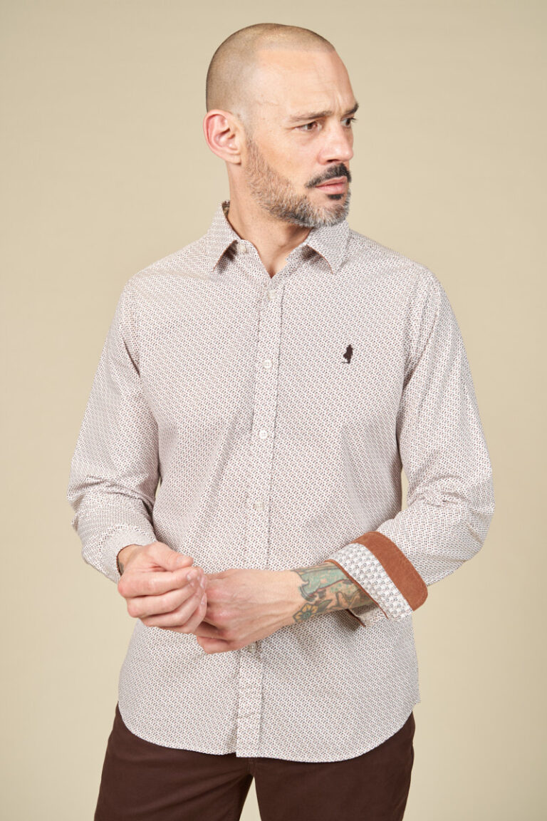 Chemise imprimée motif petits losanges