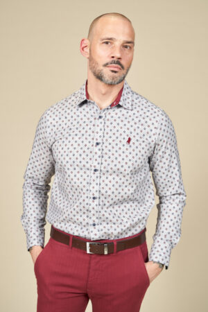 Printed shirt with diamonds pattern