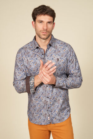 Soft printed shirt with flowers pattern