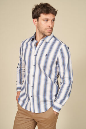 Chemise imprimée motif rayures dégradées
