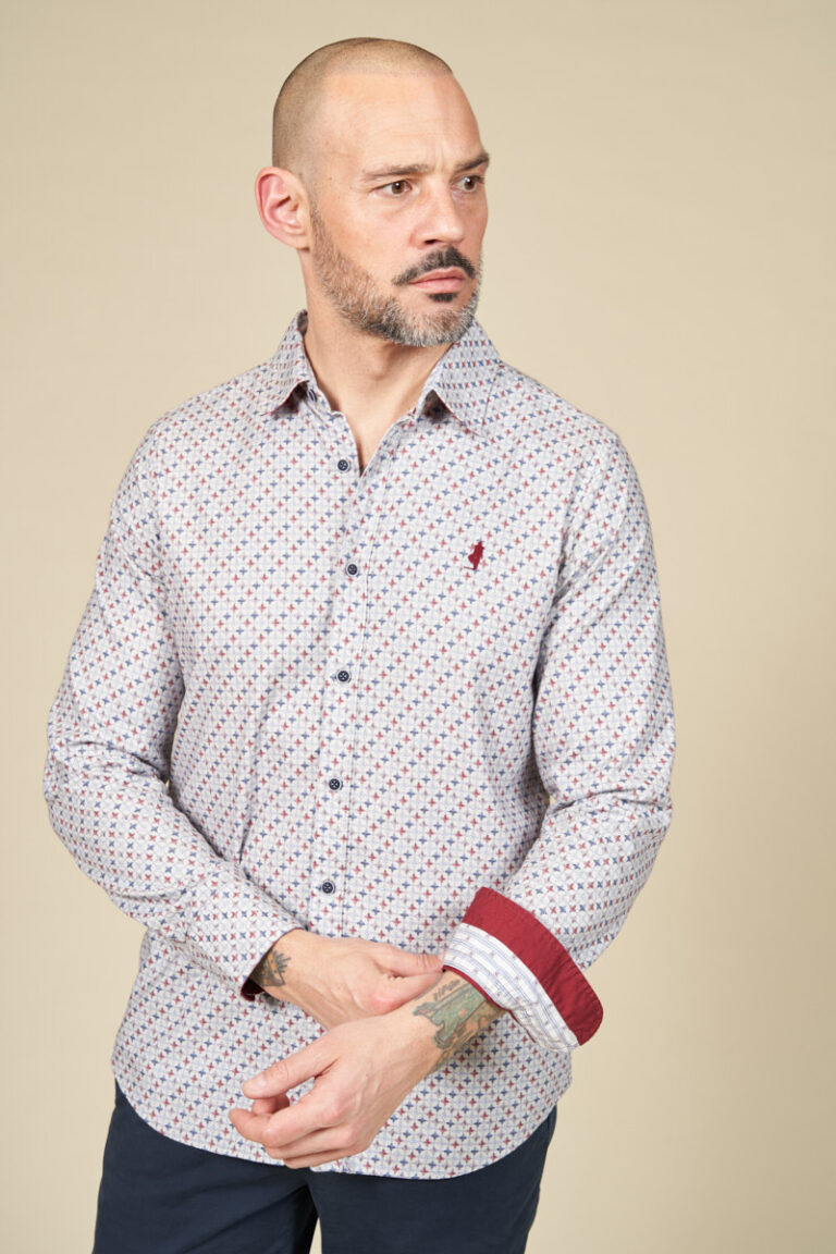 Chemise imprimée douce motif rosace