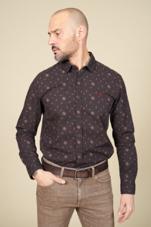Chemise imprimée losanges éthniques