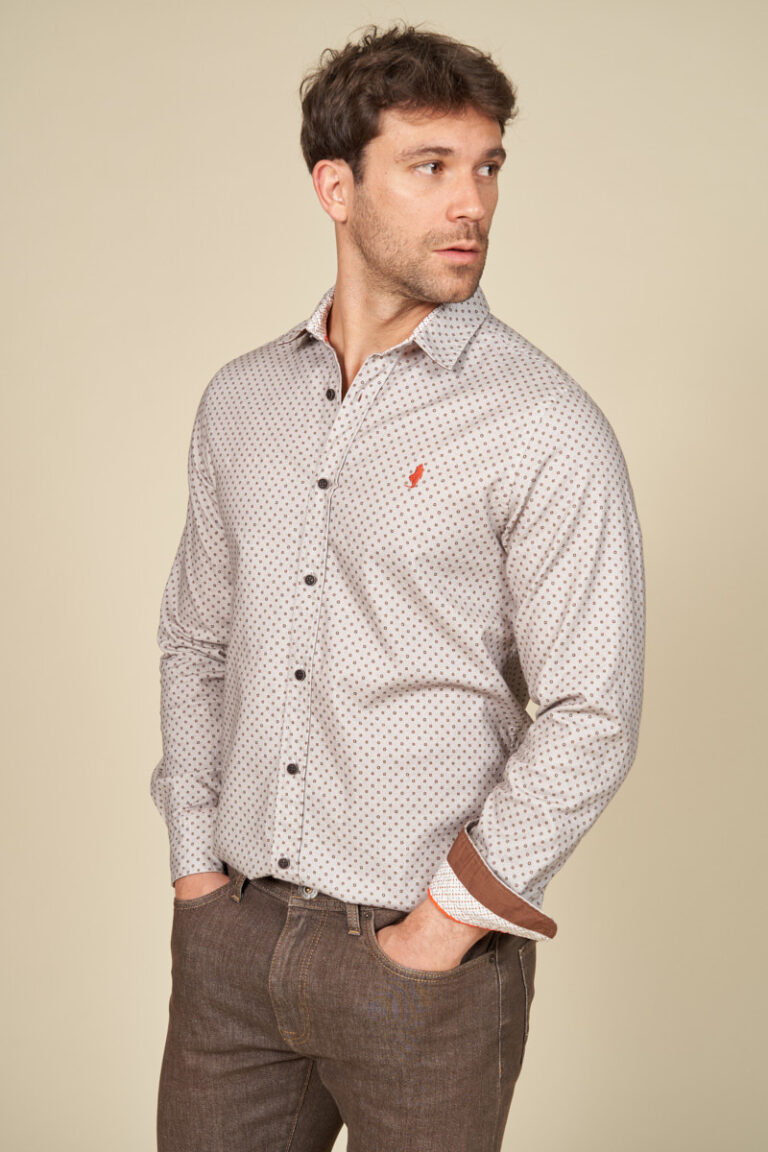 Soft printed shirt with tie pattern