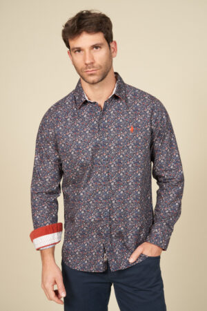 Chemise imprimée motif fleurs des bois