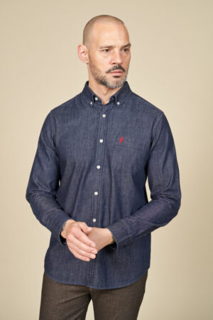 Chemise denim col boutonné