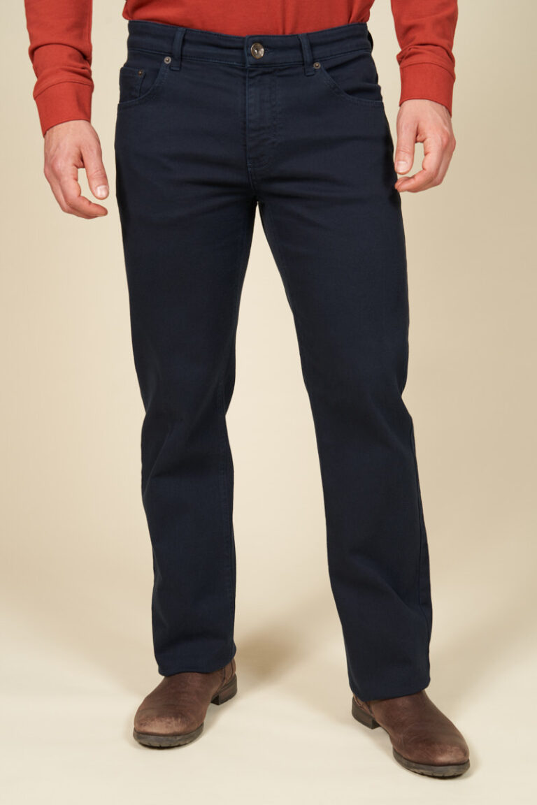 Wide-leg 5-pocket drill trousers