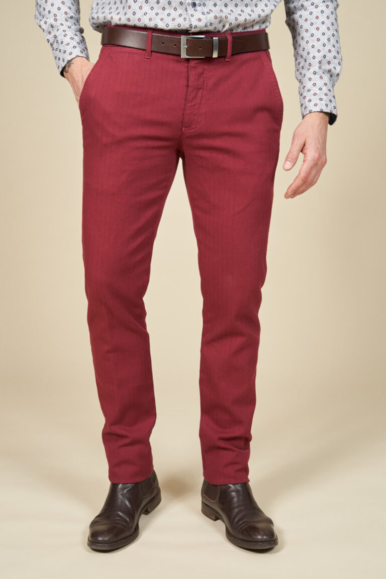 Slim textured fabric chino trousers