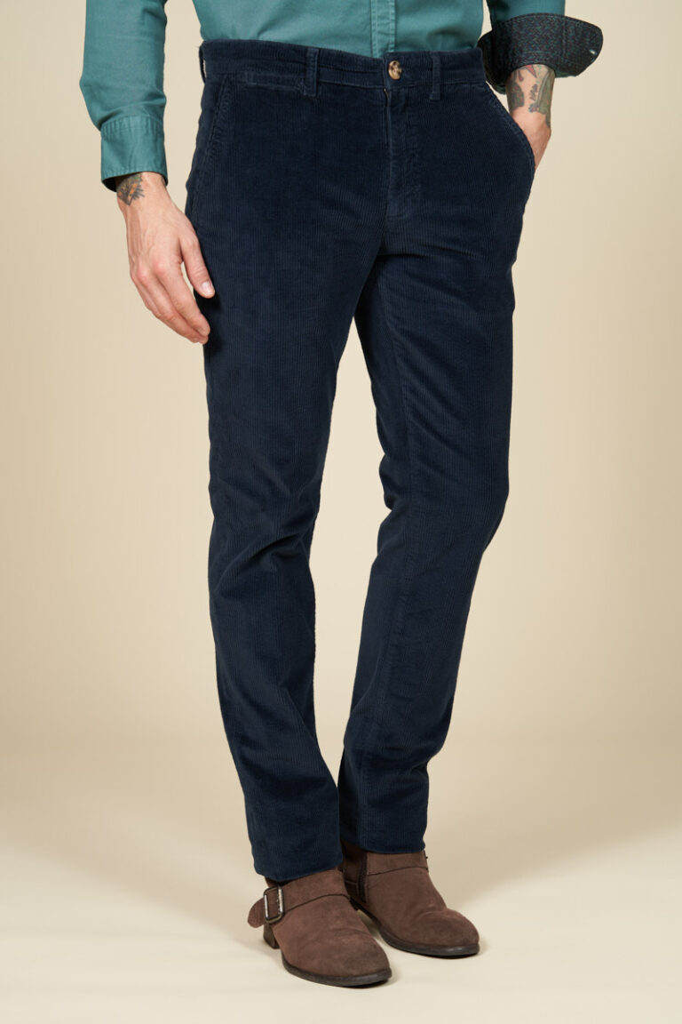 Corduroy tapered chino trousers