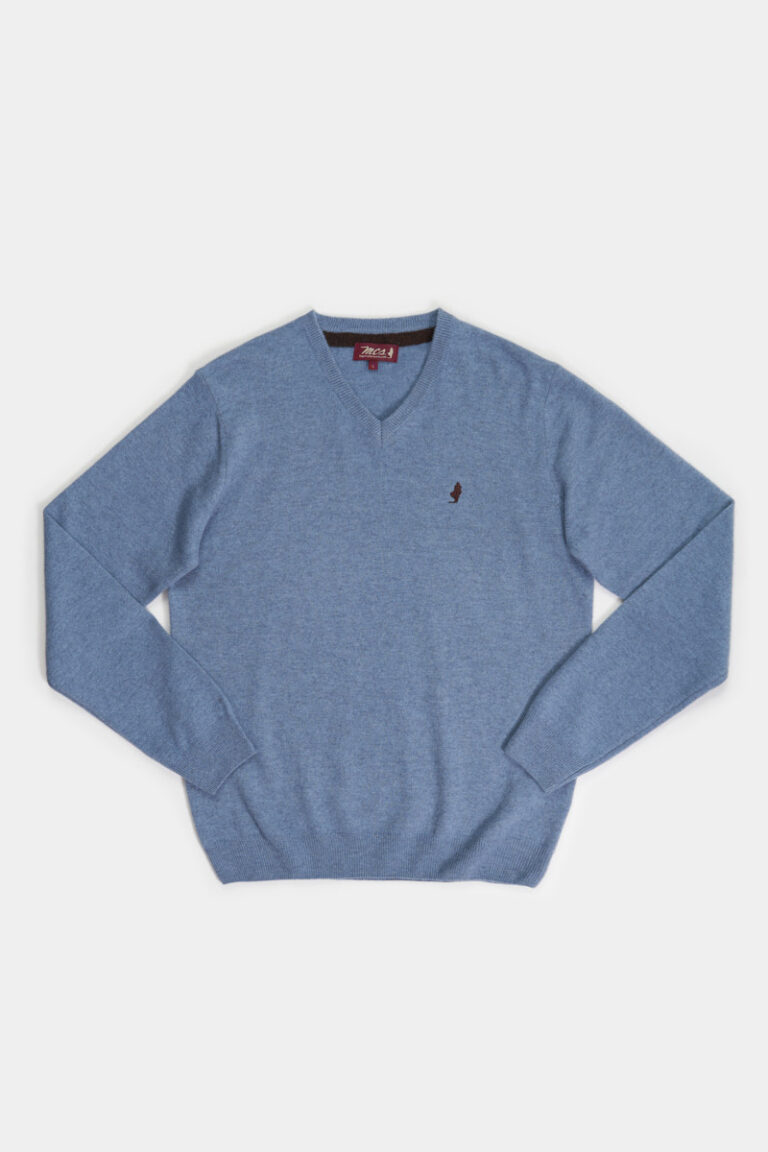 Pull col V laine
