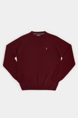Pull col rond laine