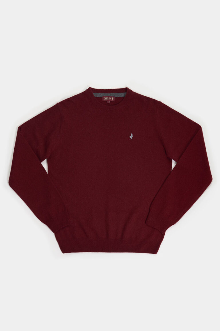 Pull col rond laine