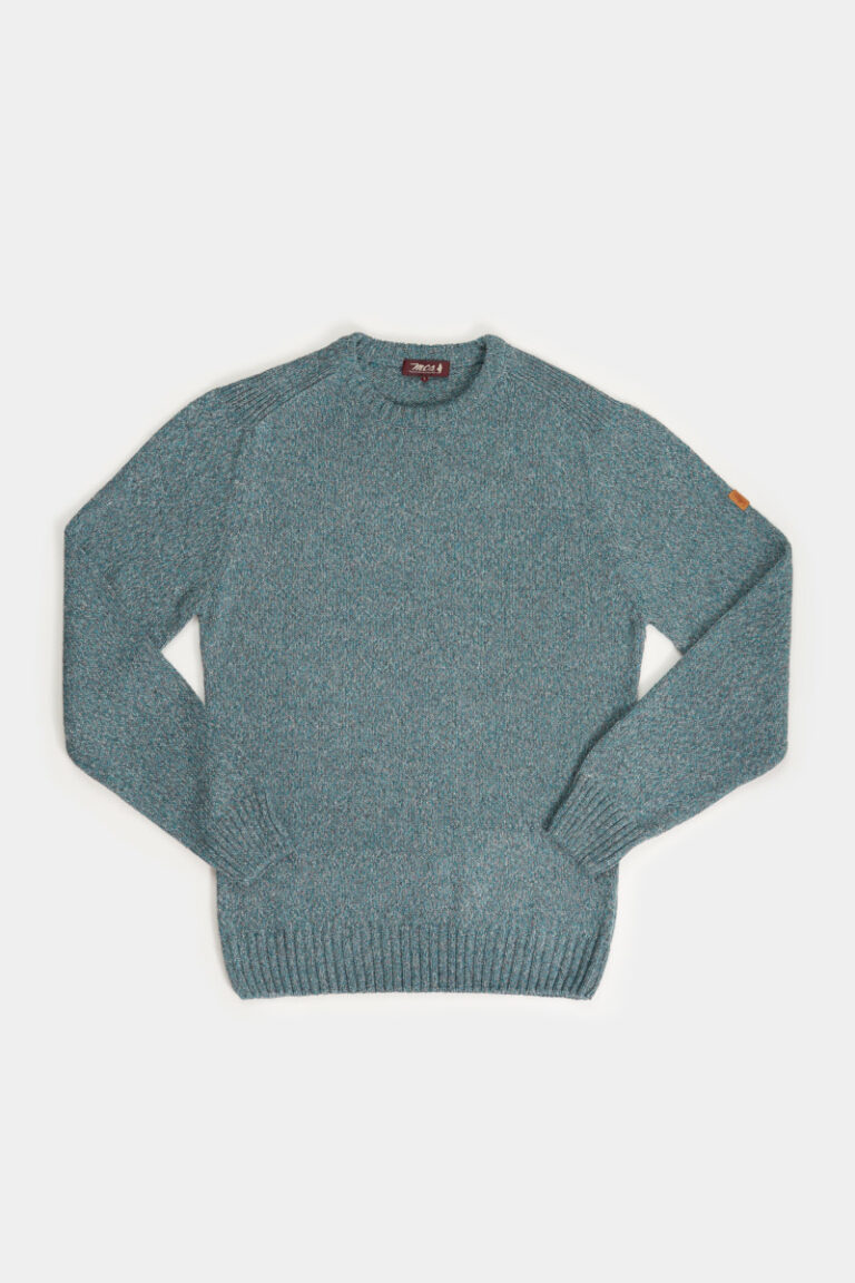 Pull ras de cou chiné multicolors