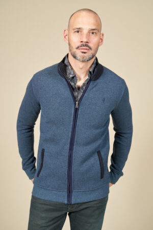 Two tones zipped sweatshirt