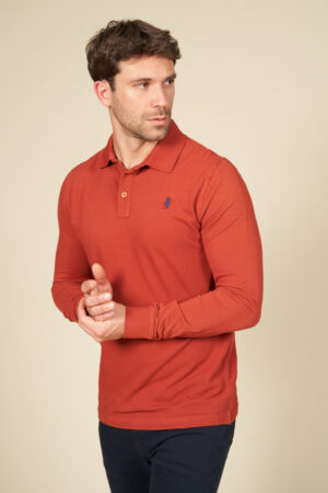 Polo uni manches longues