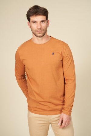 T-shirt manches longues uni col rond