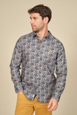 Soft printed shirt with flowers pattern