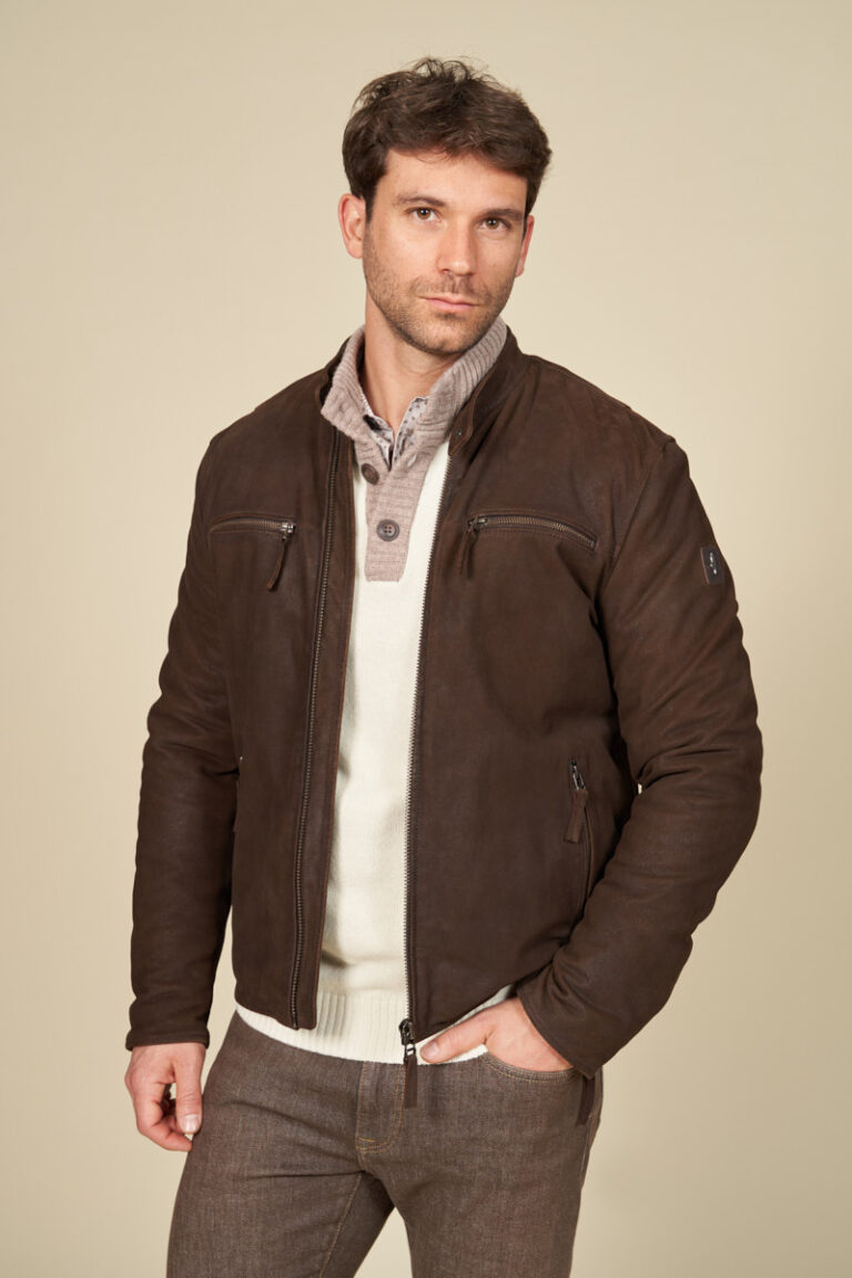 Nubuck jacket with sherpa lining