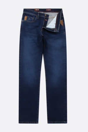 Regular tapered washed stretch jeans