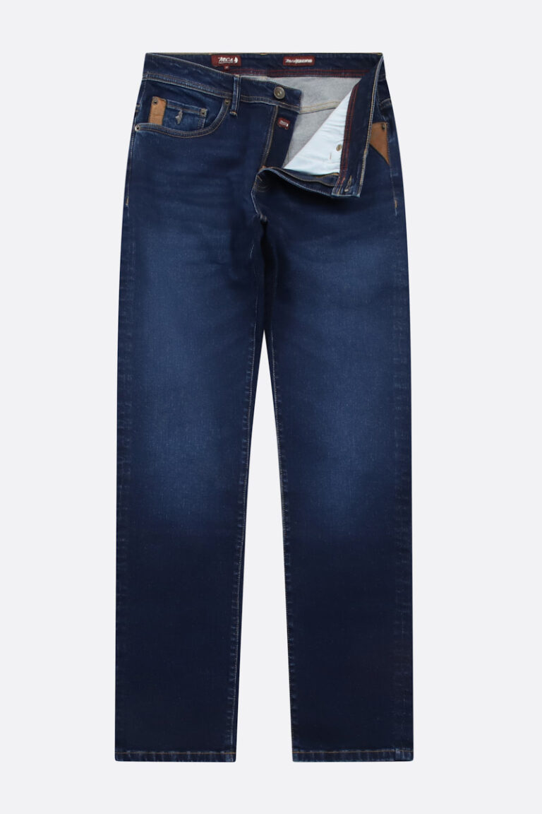 Jean stretch regular tapered délavé