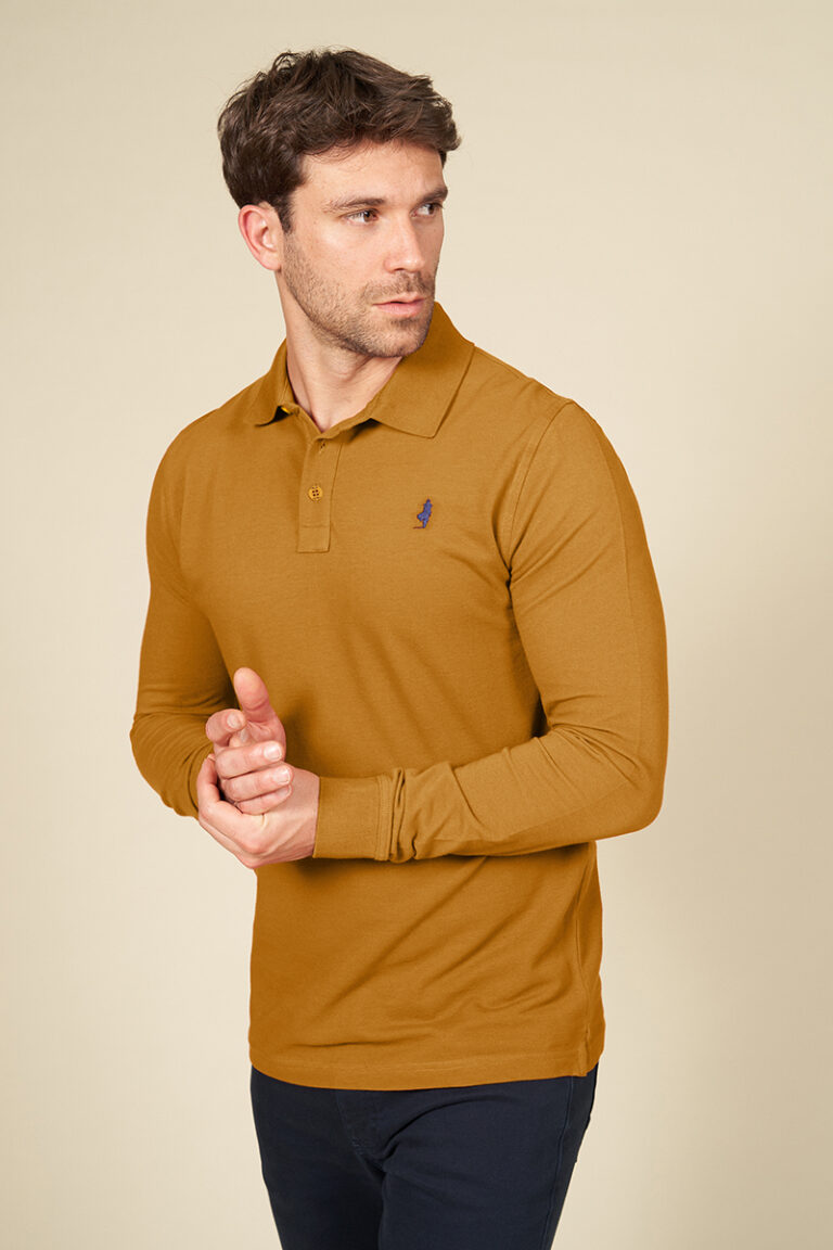 Polo uni manches longues