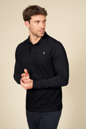 Polo uni couleurs basiques manches longues Polo uni couleurs basiques manches longues