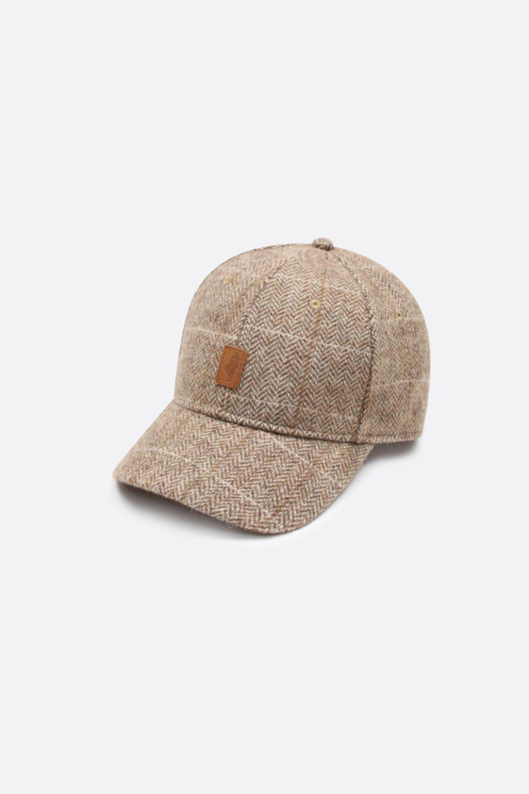 Casquette laine carreaux chevrons