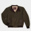 Canvas jacket and leather slanted pocket