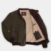 Canvas jacket and leather slanted pocket