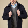 Straight-cut wool-blend jacket