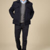 Straight-cut wool-blend jacket