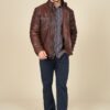 Multi-pocket leather jacket