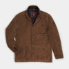 Leather safari jacket removable facing