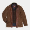 Leather safari jacket removable facing