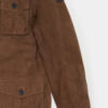 Leather safari jacket removable facing