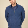 Gilet zippé chenille empiècements tissés