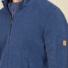Gilet zippé chenille empiècements tissés