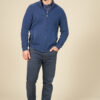 Gilet zippé chenille empiècements tissés