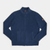 Gilet zippé chenille empiècements tissés
