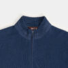 Gilet zippé chenille empiècements tissés