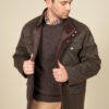 Parka enduite col montant