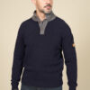 Pull col montant boutonné et torsades