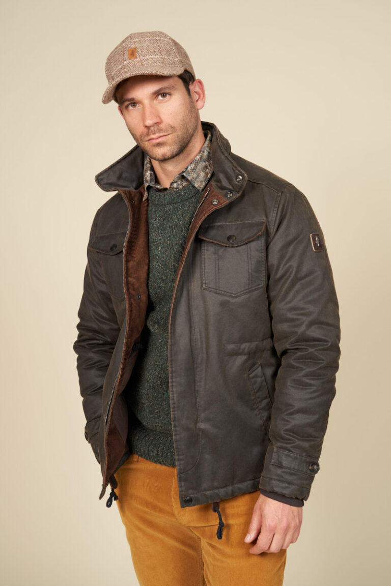 Veste parka enduite