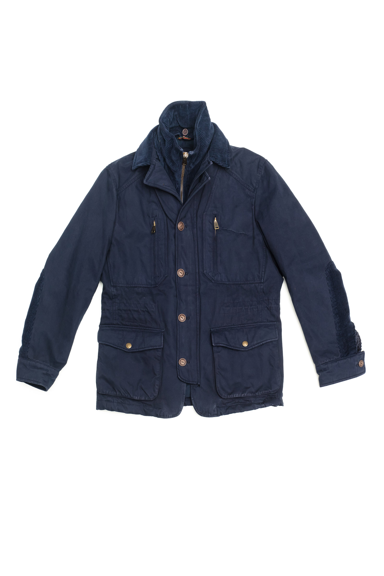 winter coat with patch on sleeve