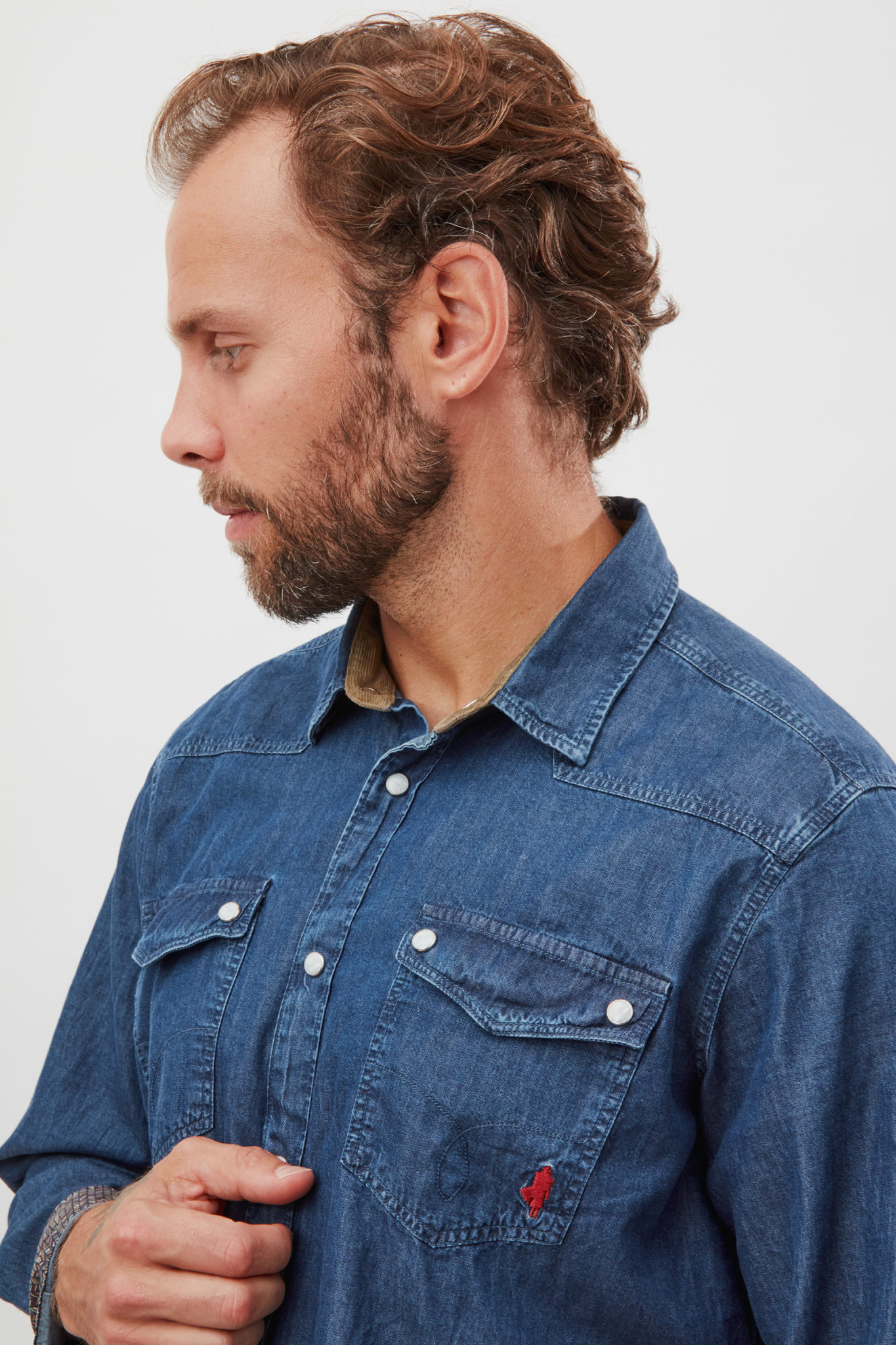 Stonewashed denim shirt MCS Men