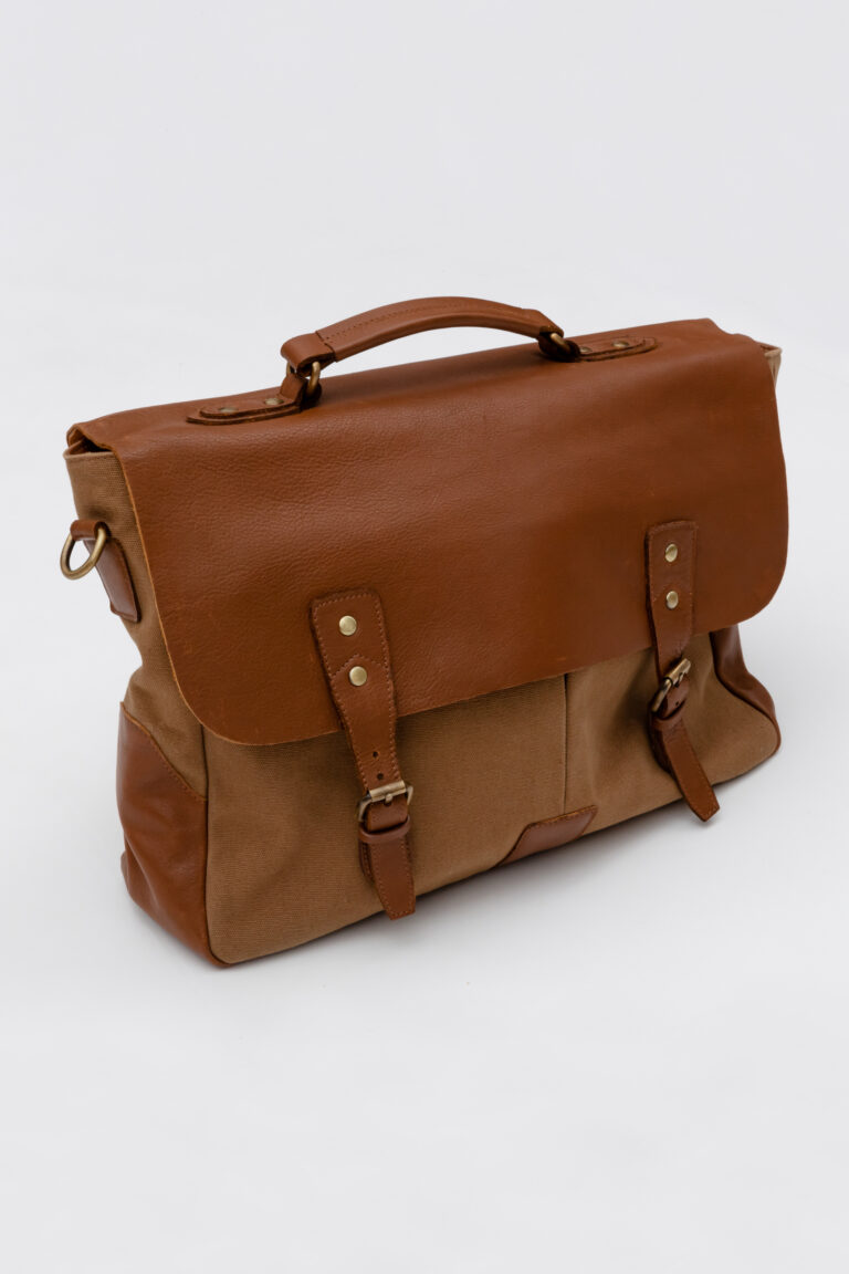 Cartable Canvas Cuir