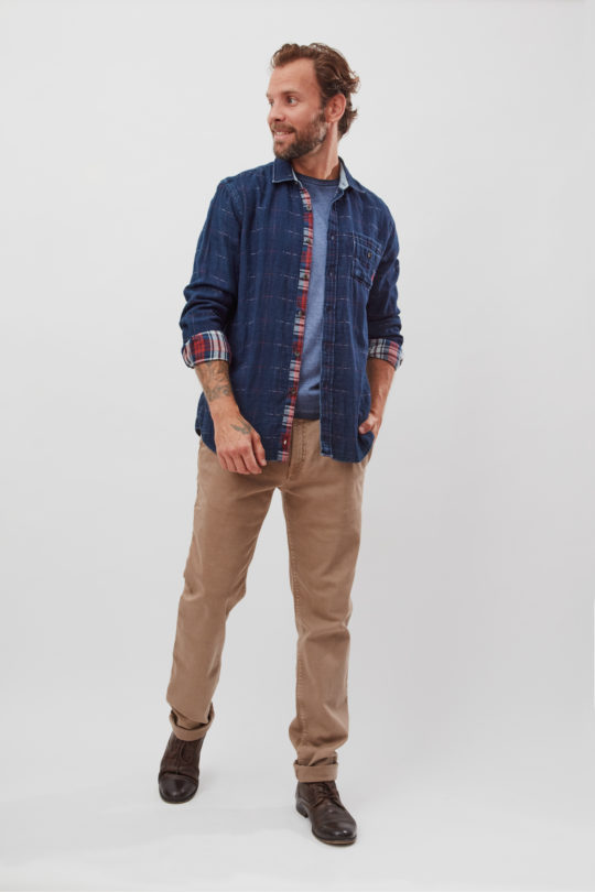 Indigo double pocket shirt - MCS Men