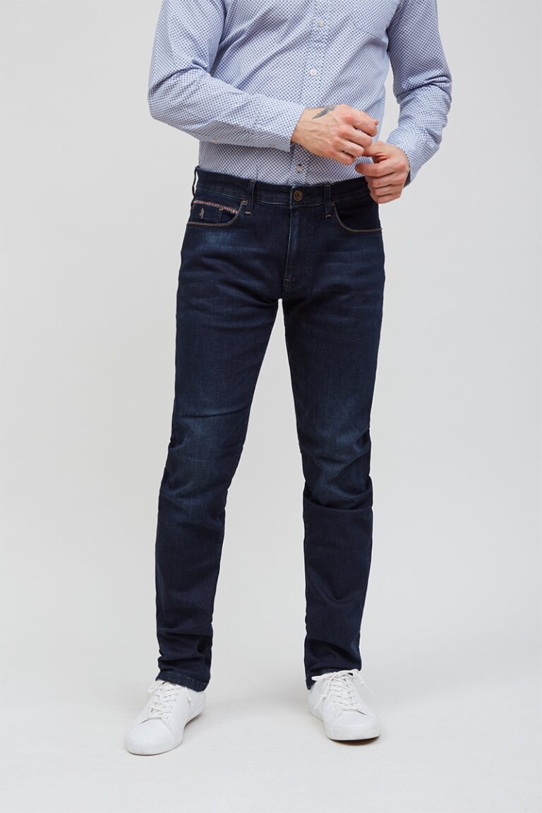 Jean tapered stretch détail poche