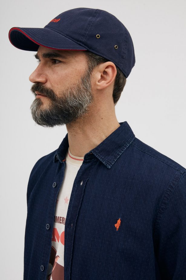 Chemise Marlboro Classics Coton Léger Blanc Rayé Bleu Taille XL - Logo Brodé, Occasion Très Bon état