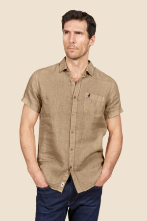 Chemise manches courtes 100% lin